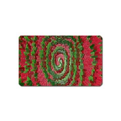 Red Green Swirl Twirl Colorful Magnet (name Card) by Sapixe