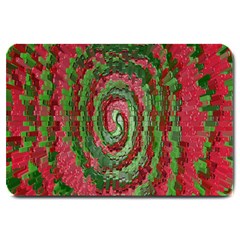 Red Green Swirl Twirl Colorful Large Doormat  by Sapixe