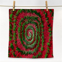 Red Green Swirl Twirl Colorful Face Towel by Sapixe