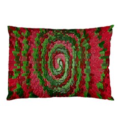 Red Green Swirl Twirl Colorful Pillow Case by Sapixe