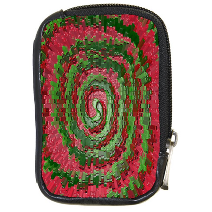 Red Green Swirl Twirl Colorful Compact Camera Cases