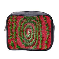 Red Green Swirl Twirl Colorful Mini Toiletries Bag 2-side by Sapixe