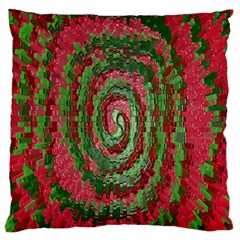 Red Green Swirl Twirl Colorful Large Cushion Case (two Sides) by Sapixe