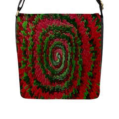 Red Green Swirl Twirl Colorful Flap Messenger Bag (l)  by Sapixe