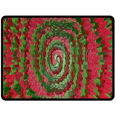 Red Green Swirl Twirl Colorful Double Sided Fleece Blanket (large) 