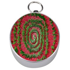 Red Green Swirl Twirl Colorful Silver Compasses by Sapixe