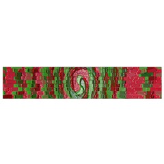 Red Green Swirl Twirl Colorful Small Flano Scarf by Sapixe