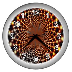 Pattern Texture Star Rings Wall Clocks (silver) 