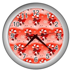 Seamless Repeat Repeating Pattern Wall Clocks (silver)  by Sapixe