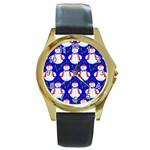 Seamless Repeat Repeating Pattern Round Gold Metal Watch Front