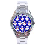 Seamless Repeat Repeating Pattern Stainless Steel Analogue Watch Front