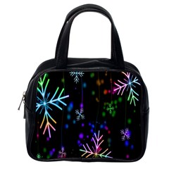 Snowflakes Snow Winter Christmas Classic Handbags (one Side) by Sapixe