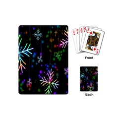 Snowflakes Snow Winter Christmas Playing Cards (mini)  by Sapixe