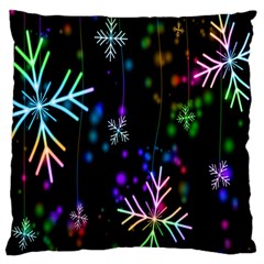 Snowflakes Snow Winter Christmas Large Cushion Case (two Sides) by Sapixe