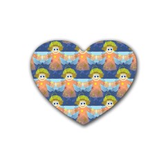 Seamless Repeat Repeating Pattern Rubber Coaster (heart)  by Sapixe