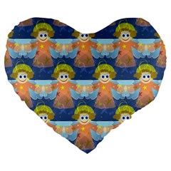 Seamless Repeat Repeating Pattern Large 19  Premium Flano Heart Shape Cushions by Sapixe