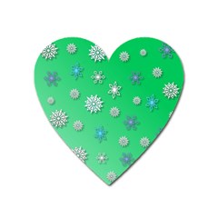 Snowflakes Winter Christmas Overlay Heart Magnet by Sapixe