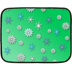 Snowflakes Winter Christmas Overlay Double Sided Fleece Blanket (mini)  by Sapixe