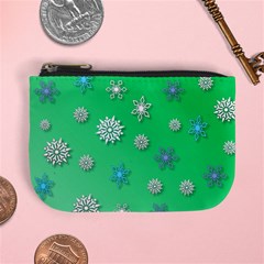 Snowflakes Winter Christmas Overlay Mini Coin Purses by Sapixe