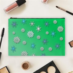 Snowflakes Winter Christmas Overlay Cosmetic Bag (large)  by Sapixe