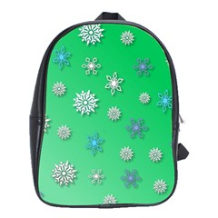 Snowflakes Winter Christmas Overlay School Bag (xl) by Sapixe