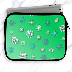 Snowflakes Winter Christmas Overlay Apple Ipad 2/3/4 Zipper Cases by Sapixe