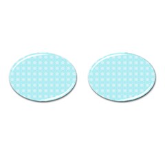 Snowflakes Paper Christmas Paper Cufflinks (oval) by Sapixe