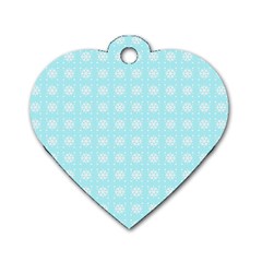 Snowflakes Paper Christmas Paper Dog Tag Heart (two Sides) by Sapixe