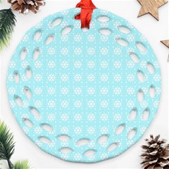 Snowflakes Paper Christmas Paper Ornament (round Filigree) by Sapixe