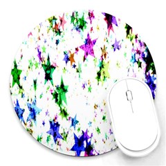 Star Abstract Advent Christmas Round Mousepads by Sapixe