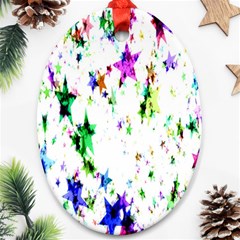 Star Abstract Advent Christmas Ornament (oval) by Sapixe