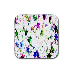 Star Abstract Advent Christmas Rubber Coaster (square)  by Sapixe