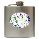 Star Abstract Advent Christmas Hip Flask (6 oz) Front