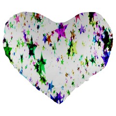 Star Abstract Advent Christmas Large 19  Premium Flano Heart Shape Cushions by Sapixe