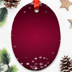 Star Background Christmas Red Ornament (oval)