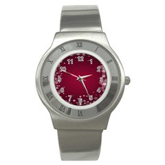 Star Background Christmas Red Stainless Steel Watch by Sapixe