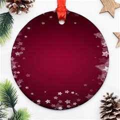 Star Background Christmas Red Round Ornament (two Sides) by Sapixe