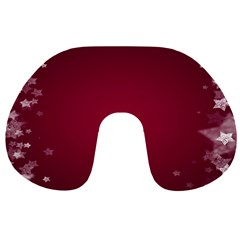 Star Background Christmas Red Travel Neck Pillows by Sapixe