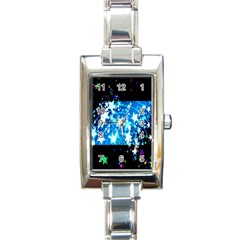 Star Abstract Background Pattern Rectangle Italian Charm Watch by Sapixe