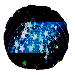 Star Abstract Background Pattern Large 18  Premium Flano Round Cushions by Sapixe