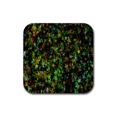 Star Abstract Advent Christmas Rubber Coaster (square)  by Sapixe