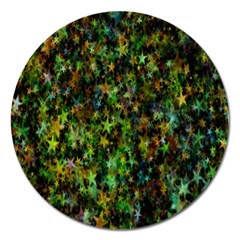 Star Abstract Advent Christmas Magnet 5  (round) by Sapixe