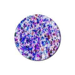 Star Abstract Advent Christmas Rubber Coaster (round)  by Sapixe