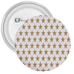 Star Background Gold White 3  Buttons by Sapixe