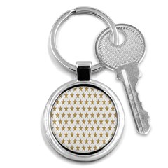 Star Background Gold White Key Chains (round)  by Sapixe