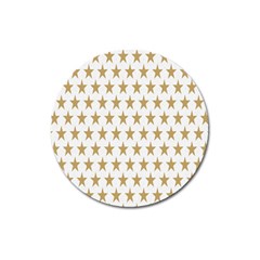 Star Background Gold White Magnet 3  (round) by Sapixe