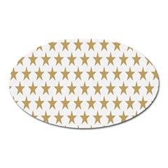 Star Background Gold White Oval Magnet by Sapixe