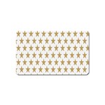 Star Background Gold White Magnet (Name Card) Front