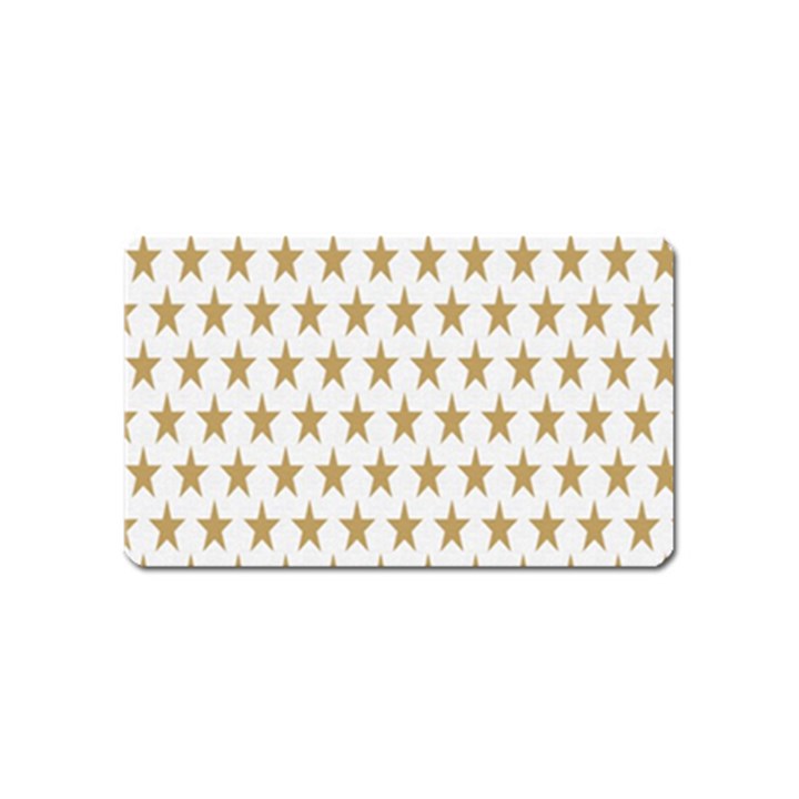 Star Background Gold White Magnet (Name Card)