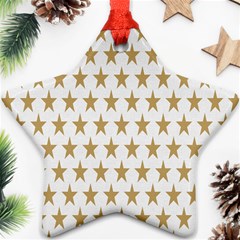 Star Background Gold White Star Ornament (two Sides) by Sapixe